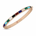 Belle Vante Art Deco Bangle with Colored Stones and Diamonds