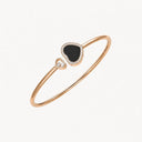 Happy Hearts Bangle Diamond Ethical Rose Gold Onyx