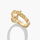 Belle Vante Cleo Charm Full Diamond Ring Yellow Gold Diamond