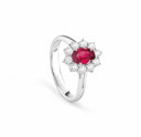 Belle Vante White Gold, Diamond and Ruby Ring