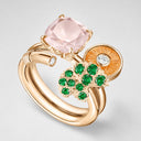 Belle Vante Medium Rose Gold Quartz Spessartite Diamond Ring