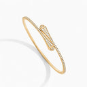 Belle Vante 18 Karat Gold Full Diamond Slim Slip-On Bracelet