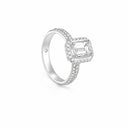 Belle Vante White Gold and Emerald-Cut Diamond Engagement Ring