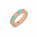 Belle Vante Art Deco Ring in 18kt Rose Gold with Turquoise and Diamonds