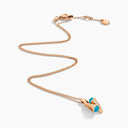 Belle Vante Cleo Diamond Huggie Pendant Rose Gold Turquoise
