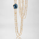 Belle Vante Bon Ton Sautoir in 18k Rose Gold with London Blue Topaz and Diamonds