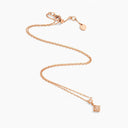Belle Vante Cleo Lotus Full Diamond Pavé Pendant Necklace Rose Gold Diamond