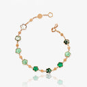 Belle Vante Figlia dei Fiori Bracelet in 18k Rose Gold with Green Agate, White Moonstone, Malachite, Chrysoprase, Prasiolite, Green Aventurine, Moss Agate and Diamond