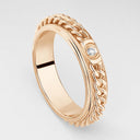Belle Vante Medium Rose Gold Diamond Gourmette Chain Ring