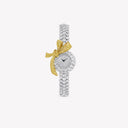 Belle Vante White & Yellow Gold Diamond Watch with Triple Row Diamond Strap