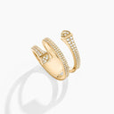 Belle Vante Cleo Full Diamond Twist Ring Yellow Gold Diamond