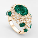 Belle Vante Medium Rose Gold Green Tourmaline Diamond Ring