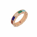 Belle Vante Art Deco Ring in 18k Rose Gold with Colored Stones and Diamonds