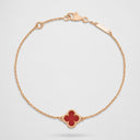 Belle Vante Sweet Alhambra Bracelet in 18K Rose Gold with Carnelian