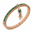 Belle Vante Art Deco Bangle with Malachite and Diamonds