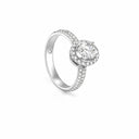 Belle Vante Platinum Engagement Ring with Oval-Cut Diamond