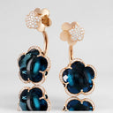 Belle Vante Bon Ton Stud Earrings in 18k Rose Gold with London Blue Topaz and Diamonds