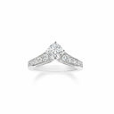 Belle Vante Joséphine Éclat Floral Solitaire Ring Platinum Diamond 0.50ct