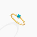 Belle Vante Cleo Lotus Ring Yellow Gold Turquoise