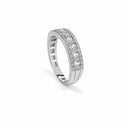 Belle Vante White Gold Half-Eternity Ring with Diamond-Set Borders