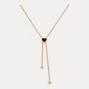 Happy Hearts Tie Necklace Belle Vante Ethical Rose Gold Diamonds Onyx