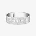 Move Noa Chiseled Half Pavé Cuff Bracelet White Gold 4ct
