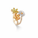 Belle Vante White Gold and Diamond Ring with Citrine Quartz and Peridots