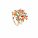Belle Vante Wrap-Around Ring in Yellow Gold with Brown Diamonds, Sapphires and Opals