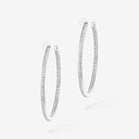 Gatsby Diamond Hoop Earrings Medium White Gold 0.41ctw