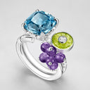 Belle Vante Medium White Gold Aquamarine Diamond Cocktail Ring
