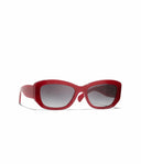 Belle Vante Rectangle Sunglasses Acetate Burgundy & Gray Gradient