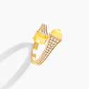 Belle Vante Cleo Diamond Midi Ring Yellow Gold Yellow Quartzite