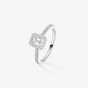 Joy Emerald-Cut Solitaire Ring Small Model White Gold 0.45ct