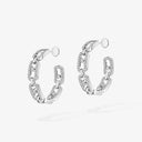 Move Link Small Diamond Hoop Earrings White Gold 0.86ct