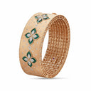 Belle Vante Princess Flower Bangle with Diamonds and Malachite