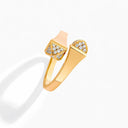 Belle Vante Cleo Gold Midi Ring with Diamond Pyramids Yellow