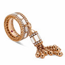 Belle Vante Art Deco Ring in 18k Rose Gold with Mother of Pearl and Diamonds
