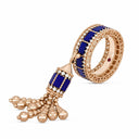 Belle Vante Art Deco Ring in 18k Rose Gold with Lapis Lazuli and Diamonds