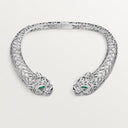 Belle Vante Panthère Paved Necklace White Gold Emeralds Diamonds 29cm