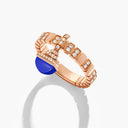 Belle Vante Cleo Charm Diamond Ring Rose Gold Lapis Lazuli