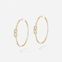 Move Uno Large Diamond Hoop Earrings Yellow Gold 0.69ct