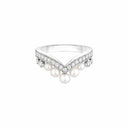Belle Vante Joséphine Aigrette Ring White Gold Pearls Diamonds