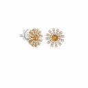 Belle Vante Yellow Gold Brown Diamonds and Citrine Quartz Earrings 10 mm