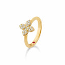 Belle Vante Princess Flower Ring in 18kt Yellow Gold with Diamonds