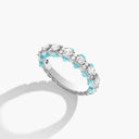 Belle Vante Tip-Top Diamond Ring White Gold Sea Blue Chalcedony