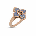 Belle Vante Venetian Princess Ring in 18k Rose Gold with Diamonds and Green Titanium