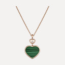 Happy Hearts Pendant Belle Vante Ethical Rose Gold Diamond Malachite