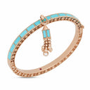 Belle Vante Art Deco Bangle with Turquoise and Diamonds