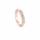 Belle Vante Pink Gold Two-Row Diamond Half-Eternity Ring