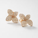 Belle Vante Petit Garden Medium Flower Stud Earrings in 18k Rose Gold with Diamonds